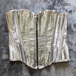 Silver Sequined Corset